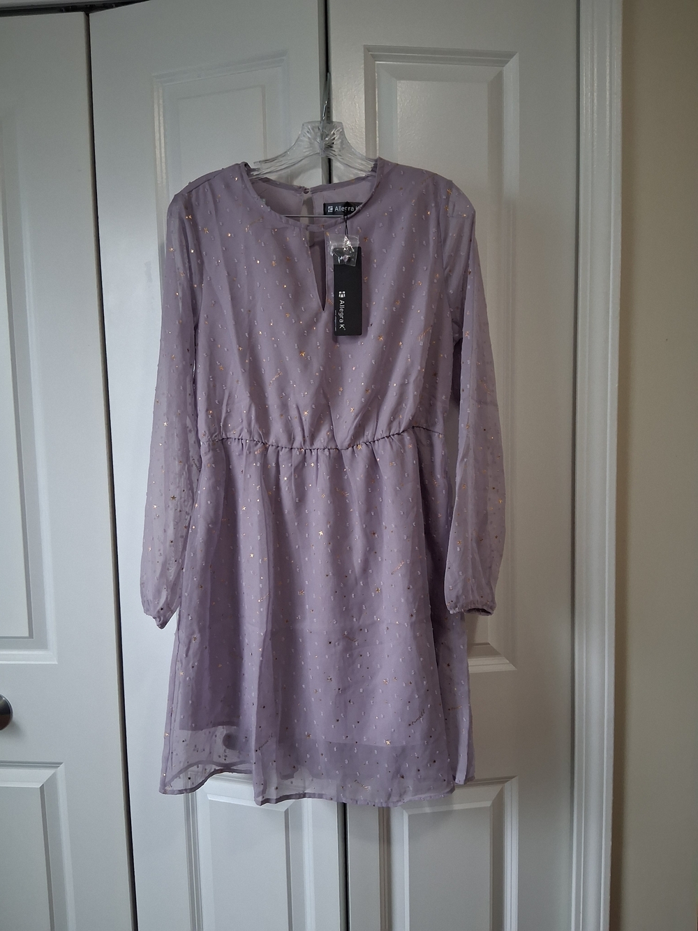 Allegra K Lavender Dress with Gold Star Accents
